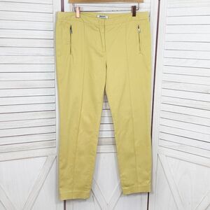 DKNYC Twill Zipper Pocket Center Seam‎ Ankle Pants Yellow 12